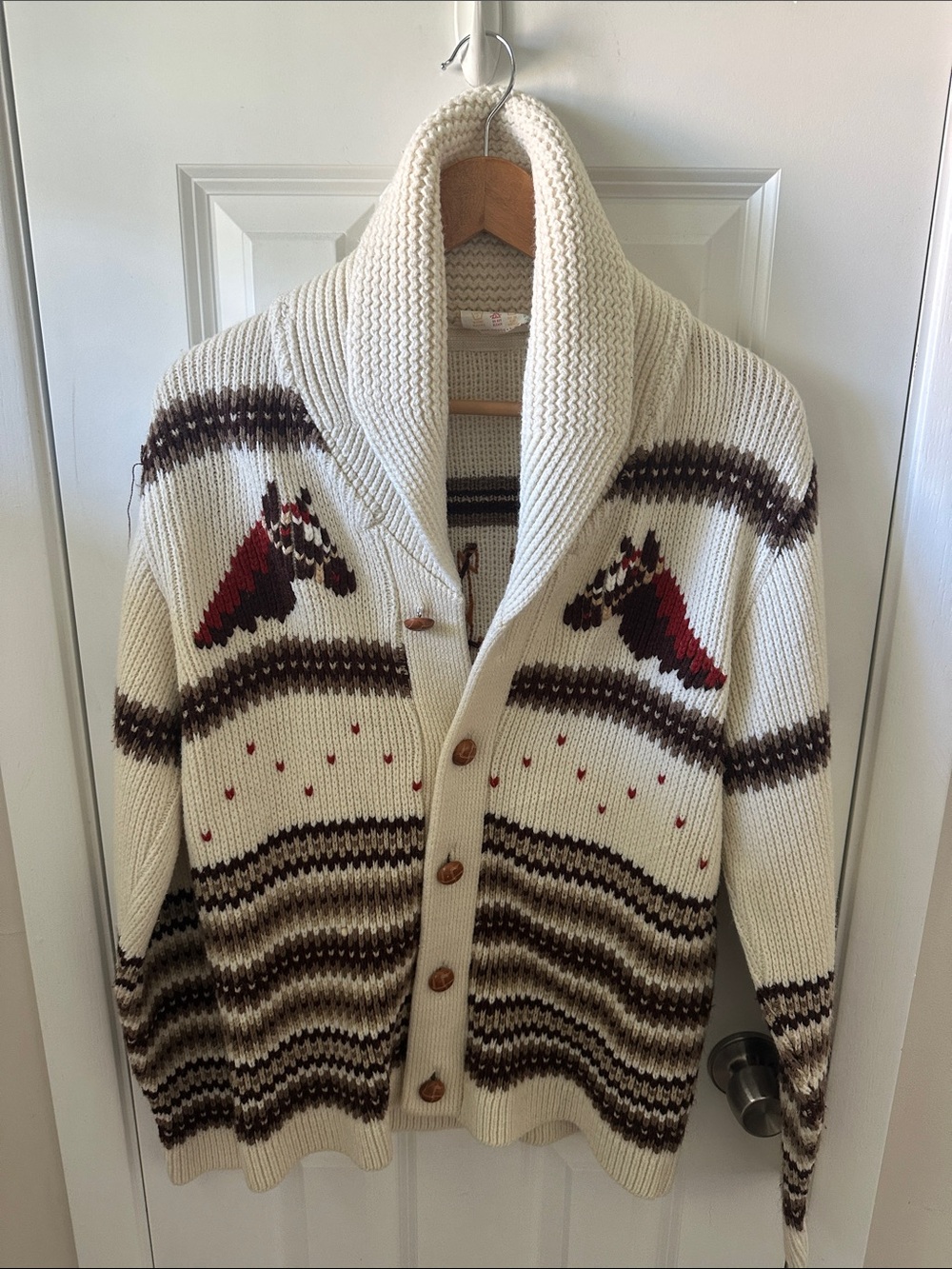 1970s Cowichan Acrylic Cardigan Sweater